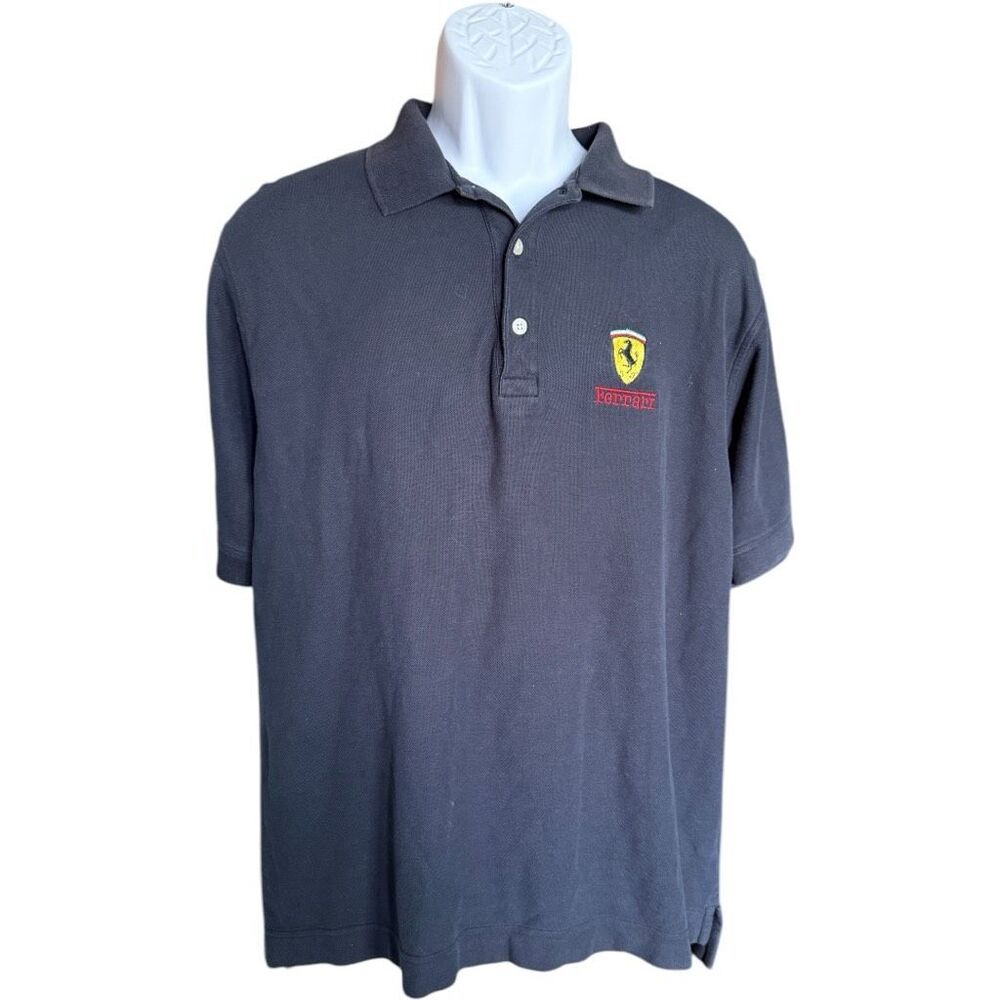 Mens Palmland Club Collection Ferrari Embroidered Logo Polo Shirt - Sz M